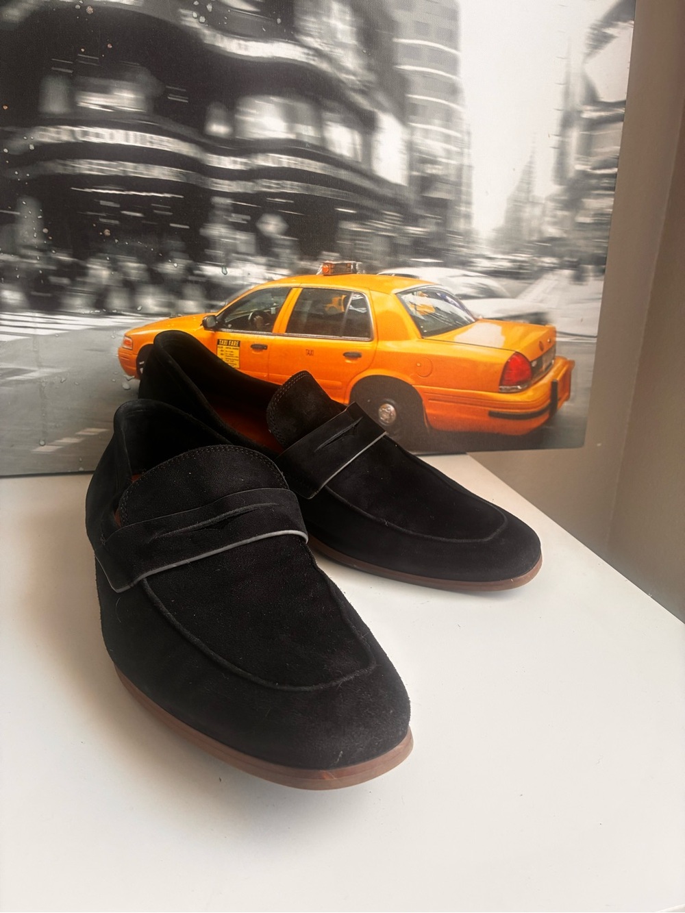 Aldo Black Suede Penny Loafers